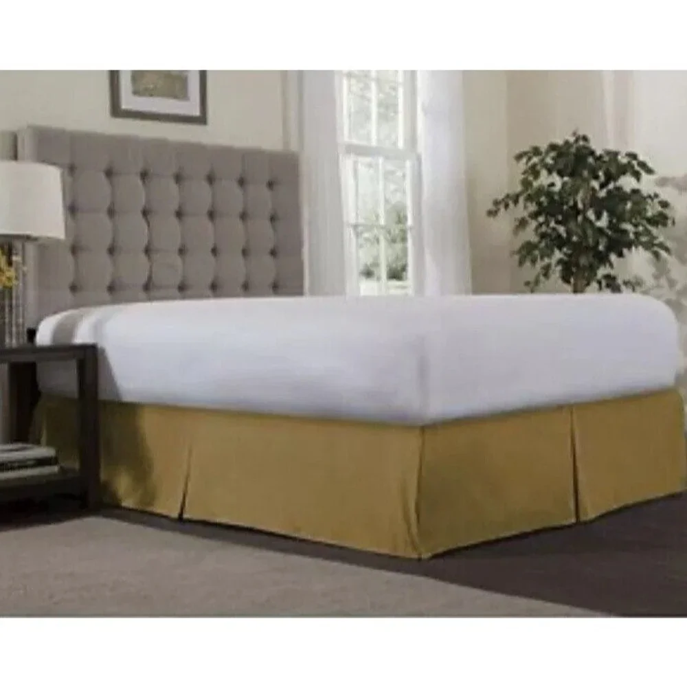 Newport Home Gold Silk Affair Queen Luxury Bedskirt Easy Care Elegant Dupioni